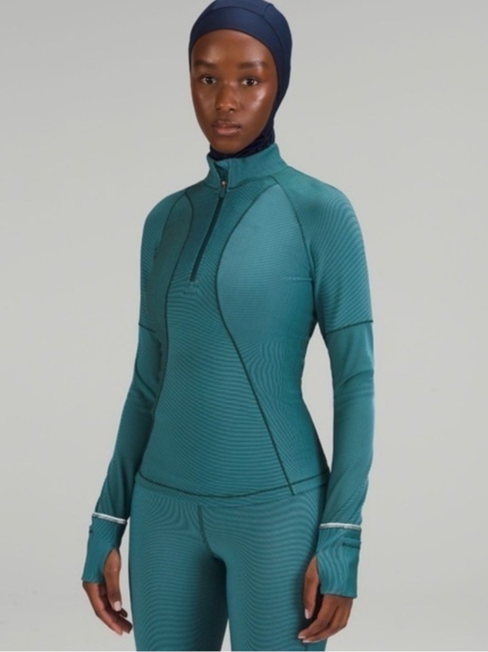 lululemon athletica Teal Quarter-Zip Jacket